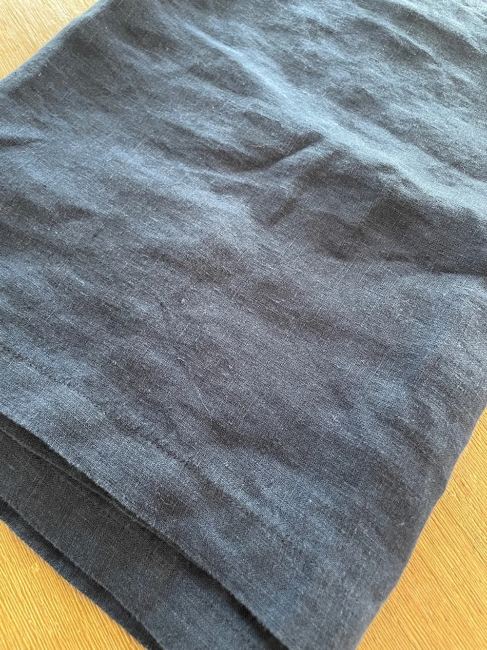 Crate & Barrel pure linen runner navy 14x90” table cover party